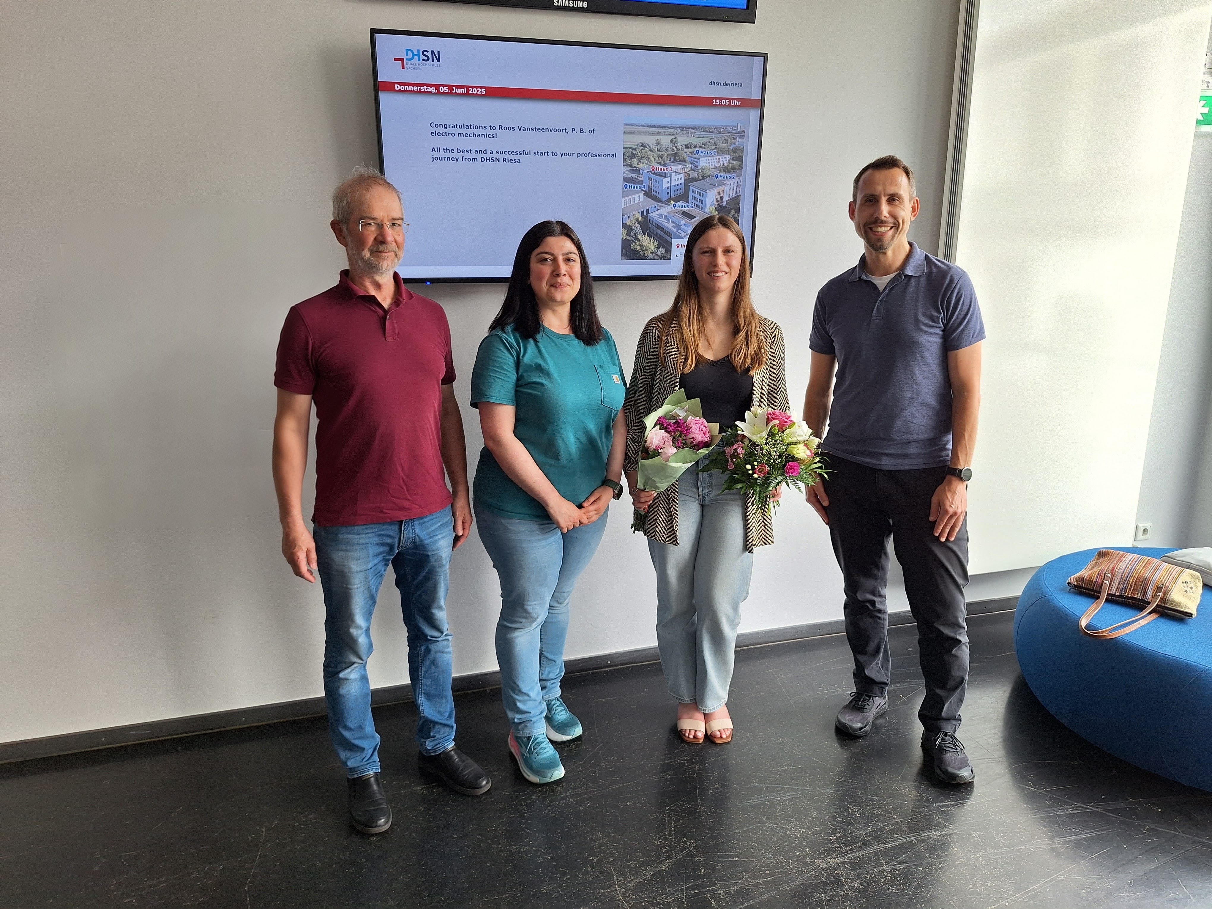 The Team that joins Roos on her successful journey: Frank Thunecke, Cansu Citil and Alexander Buchheim (from left to right)