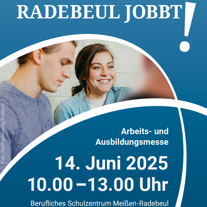 Veranstaltungshinweis auf Messe "Radebeul jobbt" am 14.06.2025